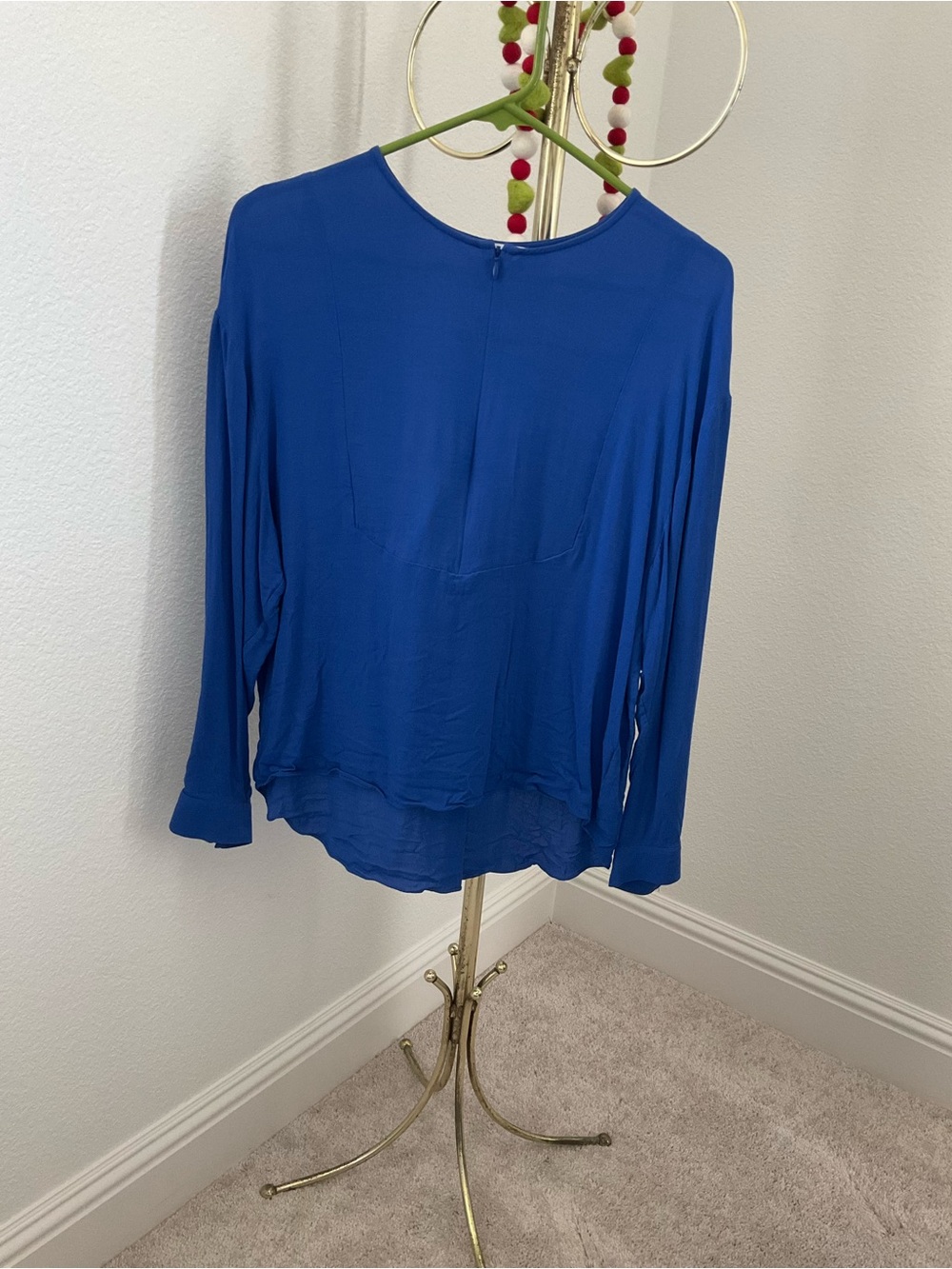 & Other Stories Cobalt Blue Long-Sleeve Blouse